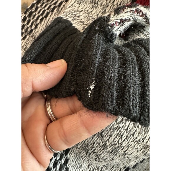 Vintage Van Cort Sweater M Black Red Gray Argyle Diamond Knit Pullover Made USA - Picture 5 of 6